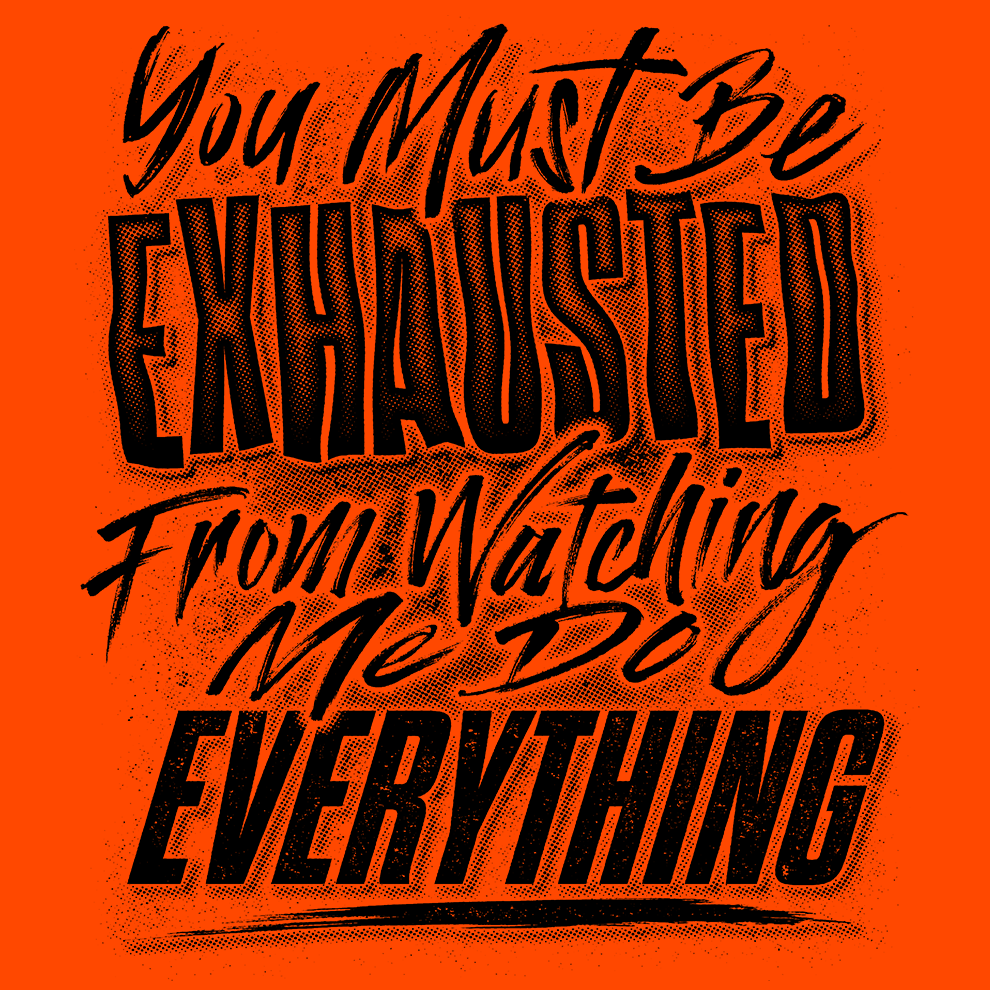 Exhausted - Long Sleeve Hi-Vis T-Shirt by Armed American Supply