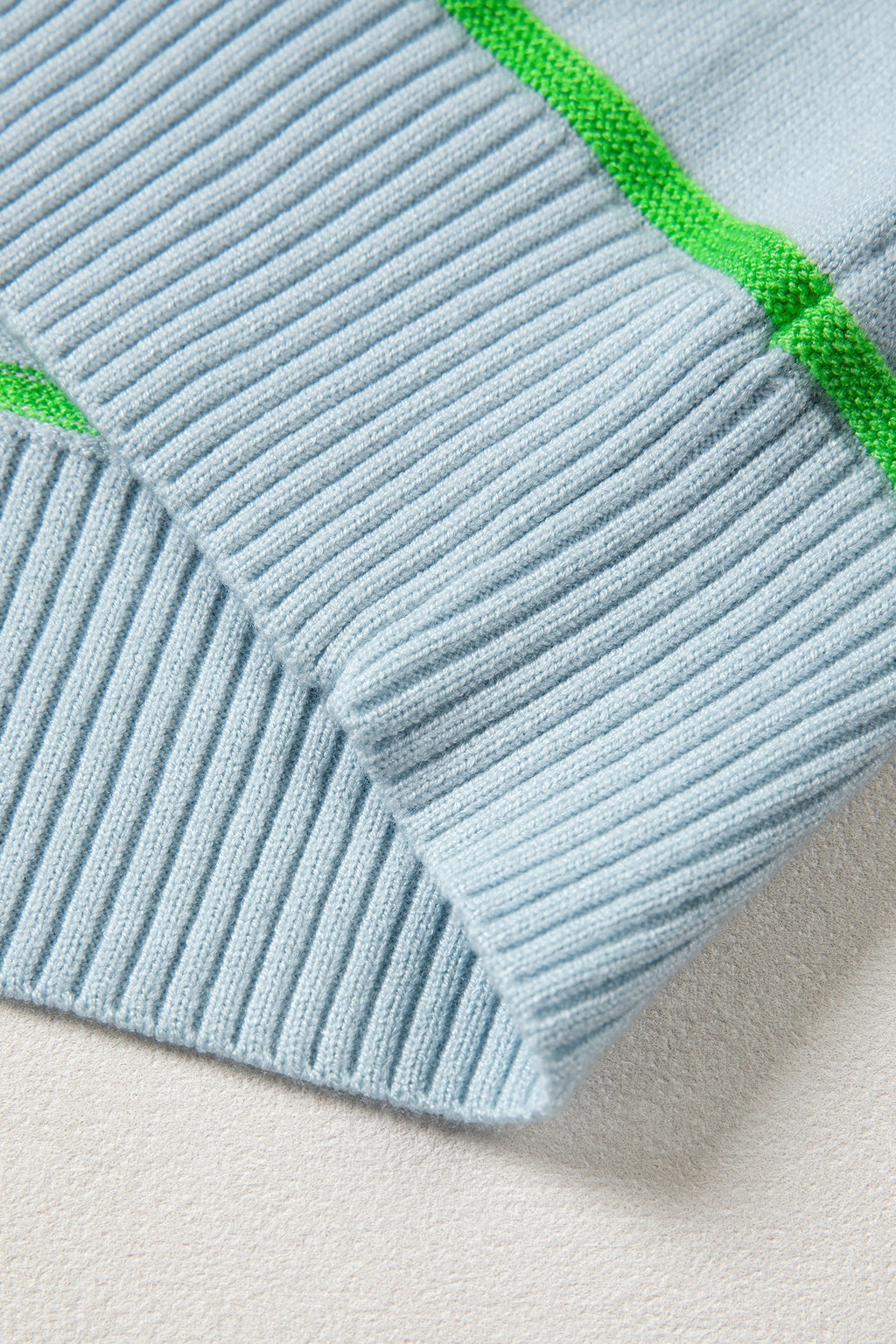 Stripe Ribbed Trim Sleeveless Sweater Knit Tank