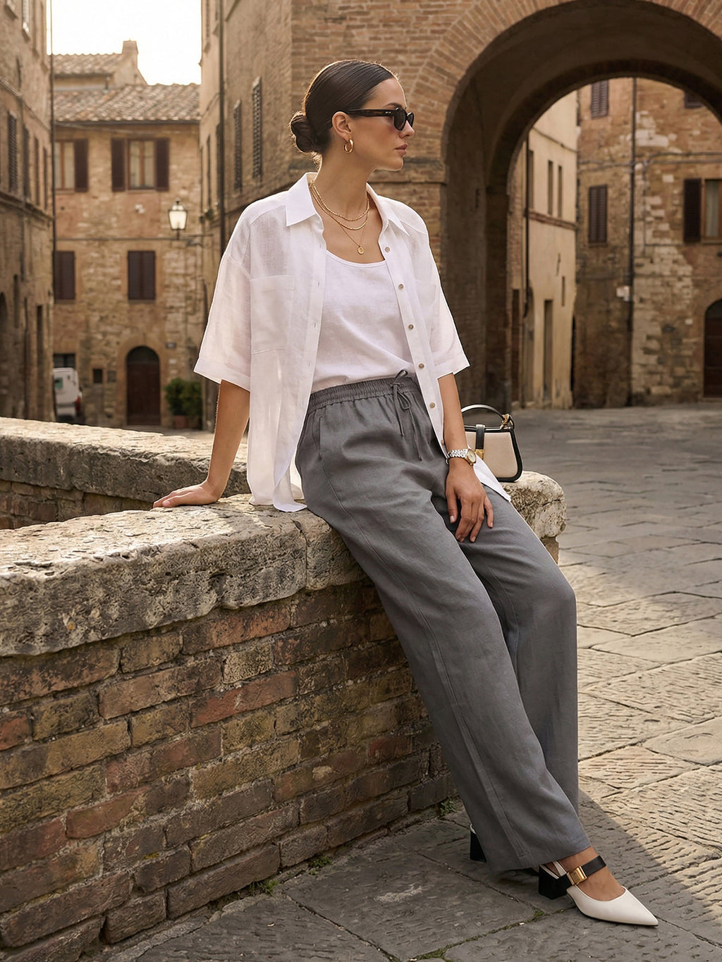 100% Linen Classic Pants LYON by LINTICO