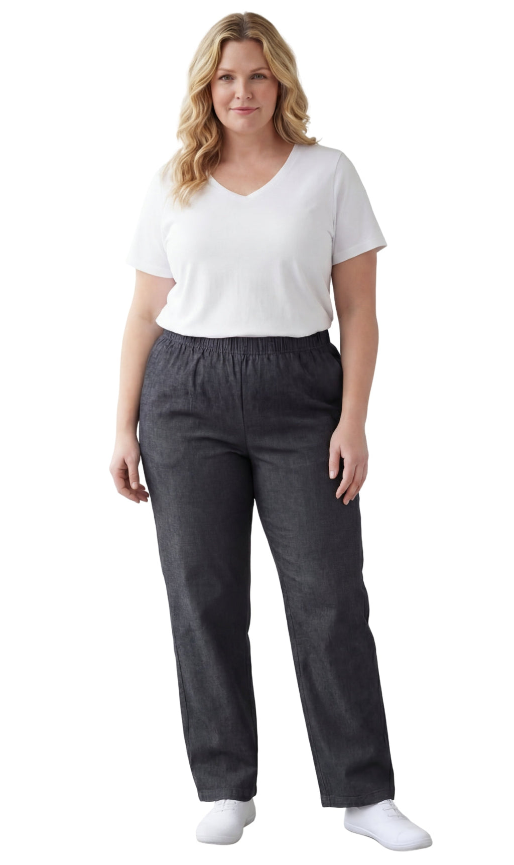 Women's Lightweight Pull-On Denim Jeans — Elastic Waist No Zipper by TURTLE BAY APPAREL