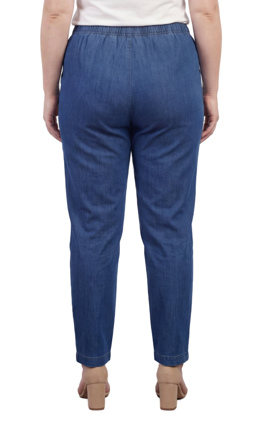 Women's Lightweight Pull-On Denim Jeans — Elastic Waist No Zipper by TURTLE BAY APPAREL