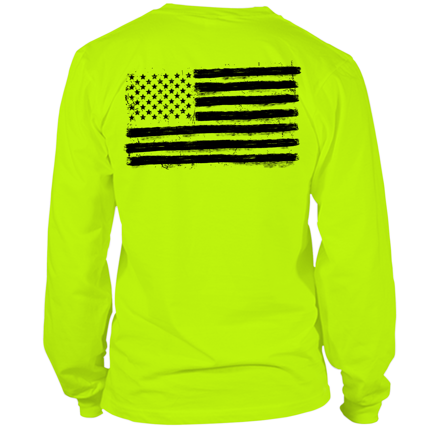 Old Glory - Long Sleeve Safety Yellow Hi-Vis T-Shirt by Armed American Supply