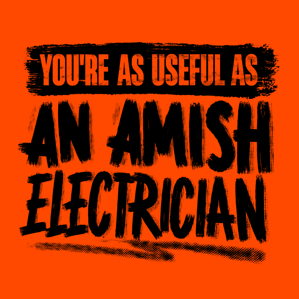 Amish Electrician - Long Sleeve Safety Yellow Hi-Vis T-Shirt by Armed American Supply