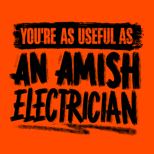 Amish Electrician - Long Sleeve Safety Yellow Hi-Vis T-Shirt by Armed American Supply