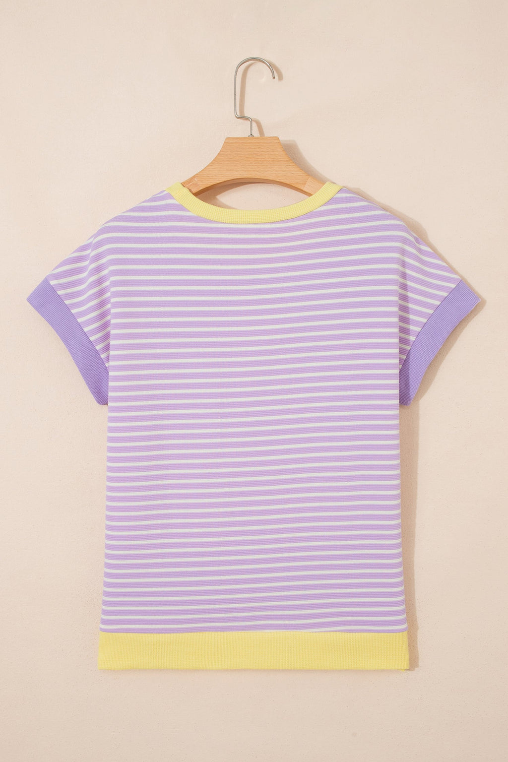 Stripe Colorblock Textured Short Sleeve T-Shirt