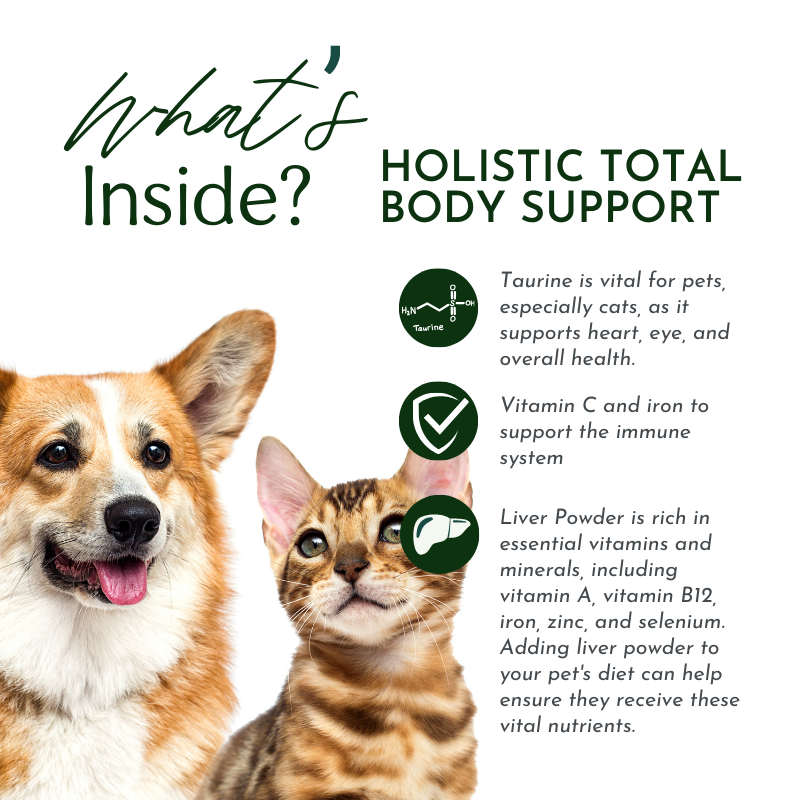 Holistic Total Body Support — Daily Multivitamin & Pasture-Raised Glandular Blend for Dogs & Cats by Dr. Ruth Roberts