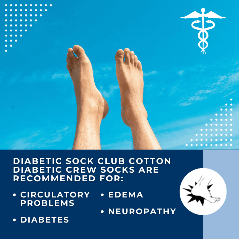 Men's Cotton Diabetic Crew Socks (6 Pair) by DSC