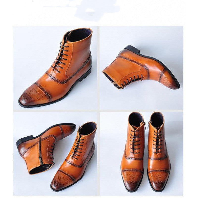 Men's Plush Lined Winter Boots | Big Size Vintage Lace-Up Safety Boots by Sarah Express