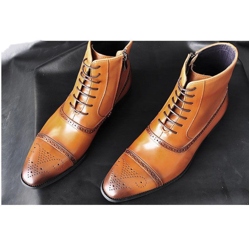 Men's Plush Lined Winter Boots | Big Size Vintage Lace-Up Safety Boots by Sarah Express