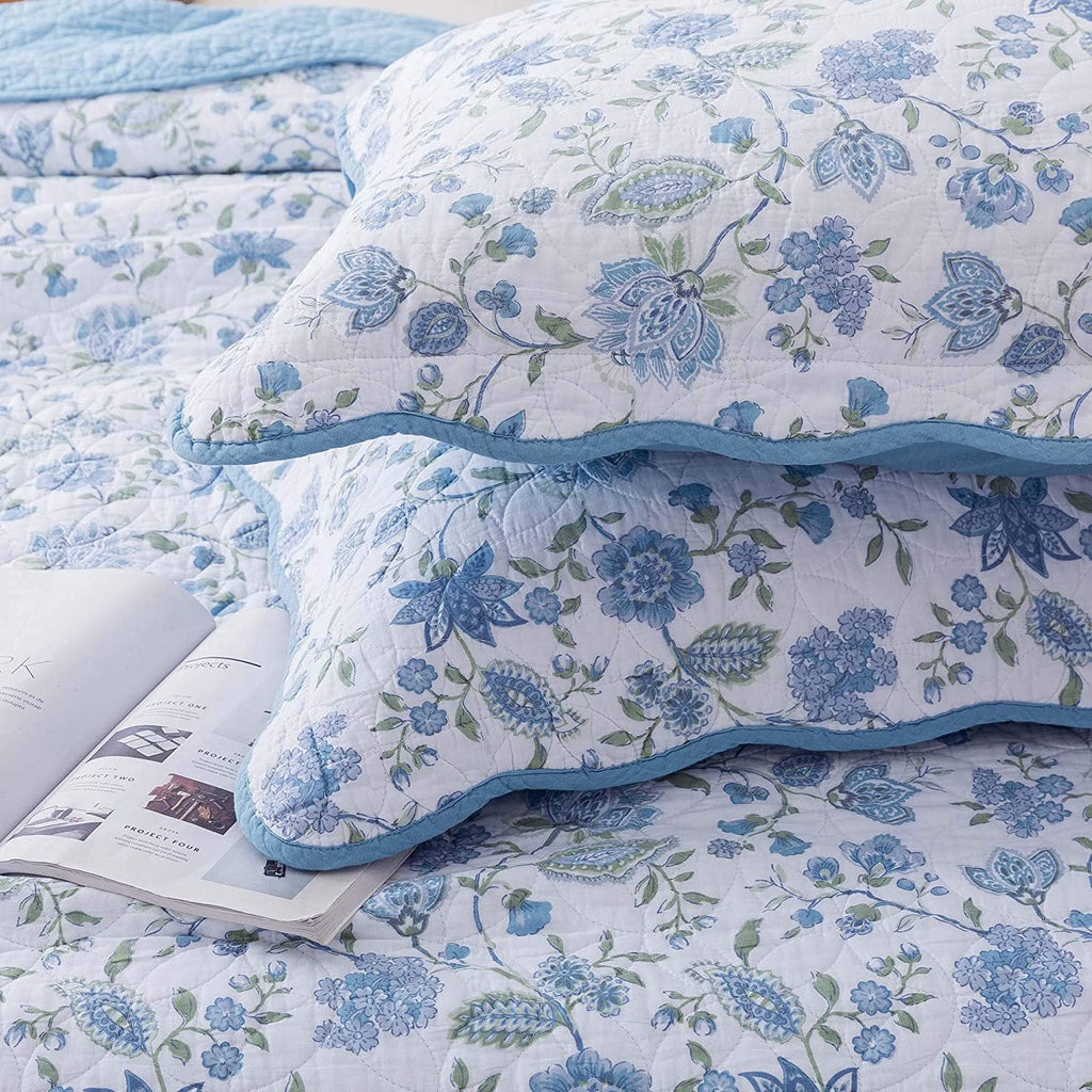 Kasentex 100% Cotton Summer Ultra Soft Floral Design 3 Piece Reversible Bedding Set, Room Decor, Graduation Gifts by Kasentex