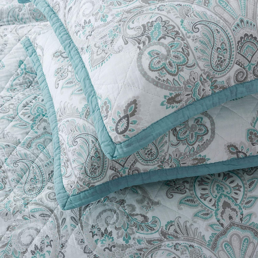 Kasentex 100% Cotton Summer Ultra Soft Floral Design 3 Piece Reversible Bedding Set, Room Decor, Graduation Gifts by Kasentex
