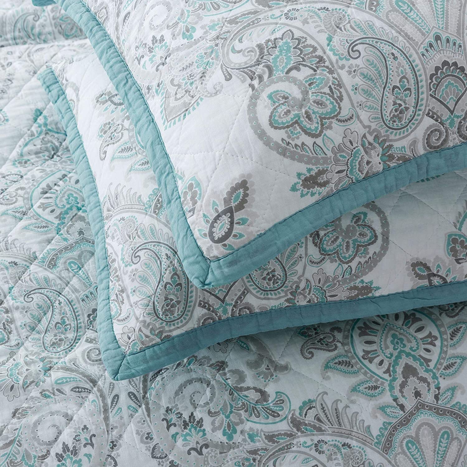 Kasentex 100% Cotton Summer Ultra Soft Floral Design 3 Piece Reversible Bedding Set, Room Decor, Graduation Gifts by Kasentex