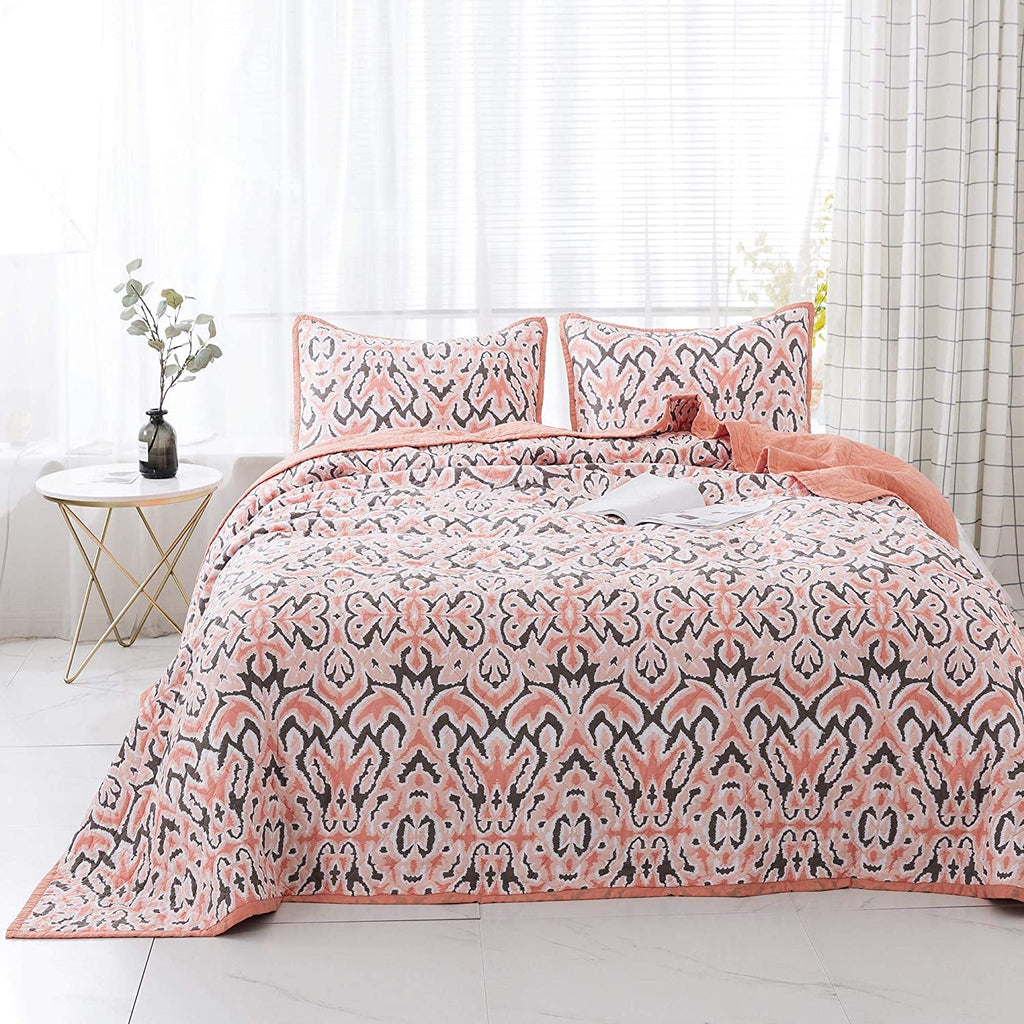 Kasentex 100% Cotton Summer Ultra Soft Floral Design 3 Piece Reversible Bedding Set, Room Decor, Graduation Gifts by Kasentex