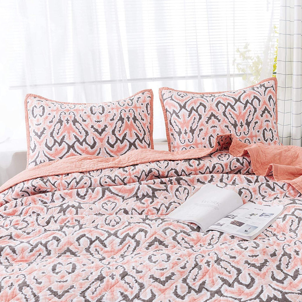Kasentex 100% Cotton Summer Ultra Soft Floral Design 3 Piece Reversible Bedding Set, Room Decor, Graduation Gifts by Kasentex