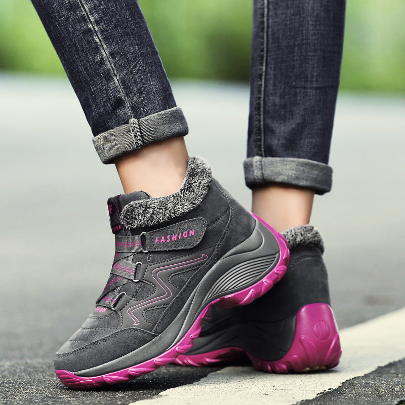 Women's Waterproof Hiking Boots | Real Leather Non-Slip Outdoor Trekking Sneakers by Sarah Express