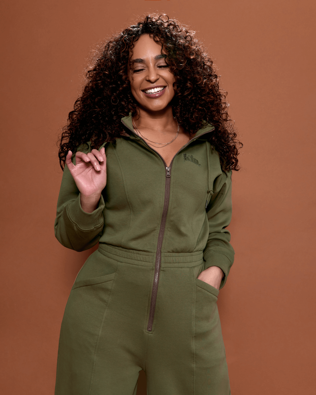 Green Satin Lined Jumpsuit by KINApparel