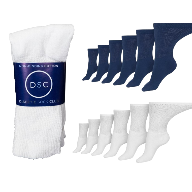 Men's Cotton Diabetic Crew Socks (6 Pair) by DSC