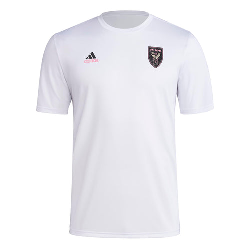 adidas Mens CF Short Sleeve Pre-Game T-Shirt White/Club Inter De Futbol Miami Large by EasyOptionXY