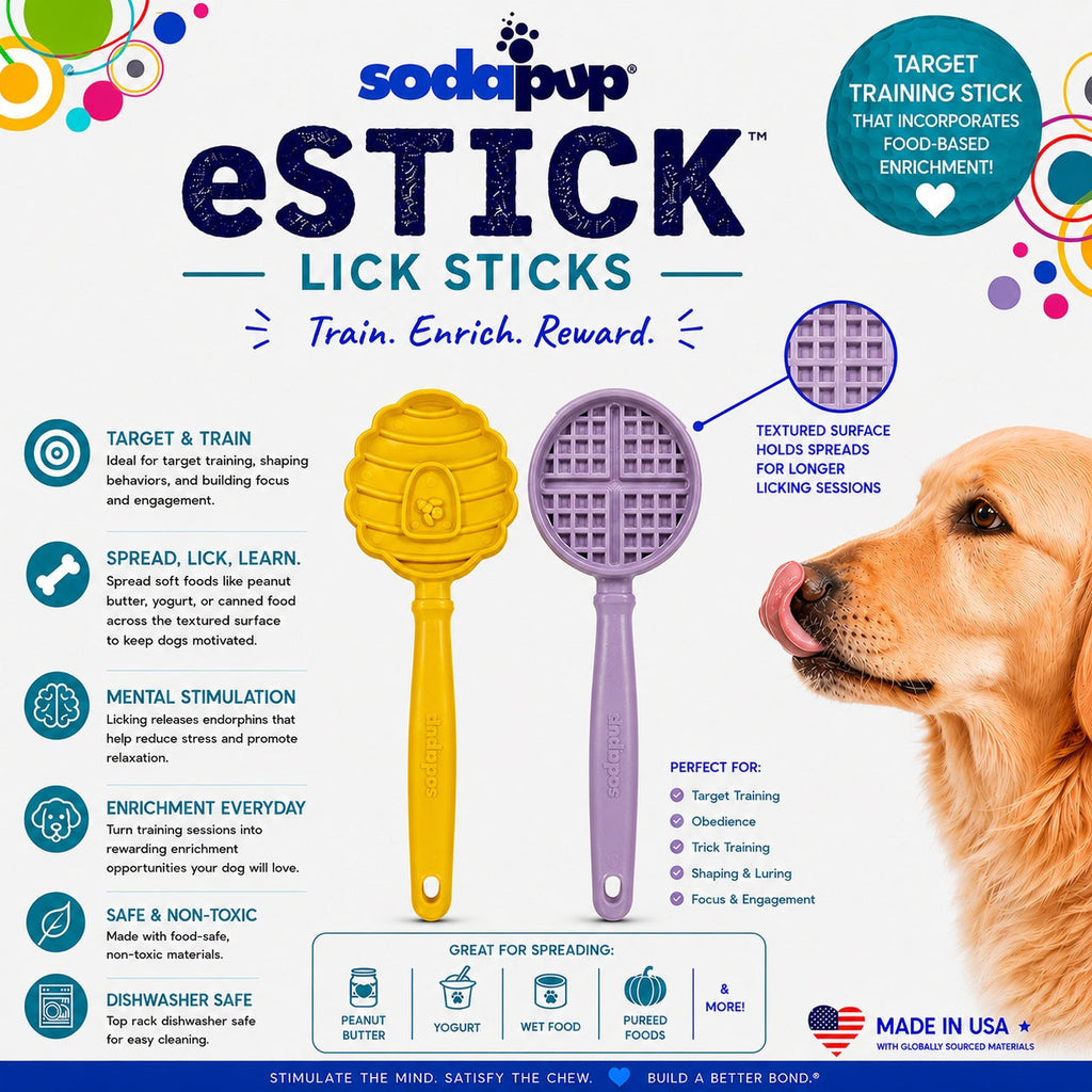eStick Hand-Held Dog Enrichment Toy - Interactive Lick Stick | USA Made by SodaPup/True Dogs, LLC