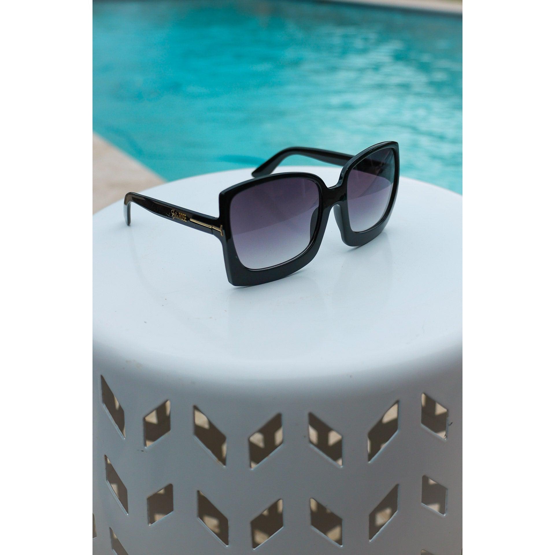 Black/ Gray Megan Oversized Gradient Sunglasses* by Julia Rose Collection
