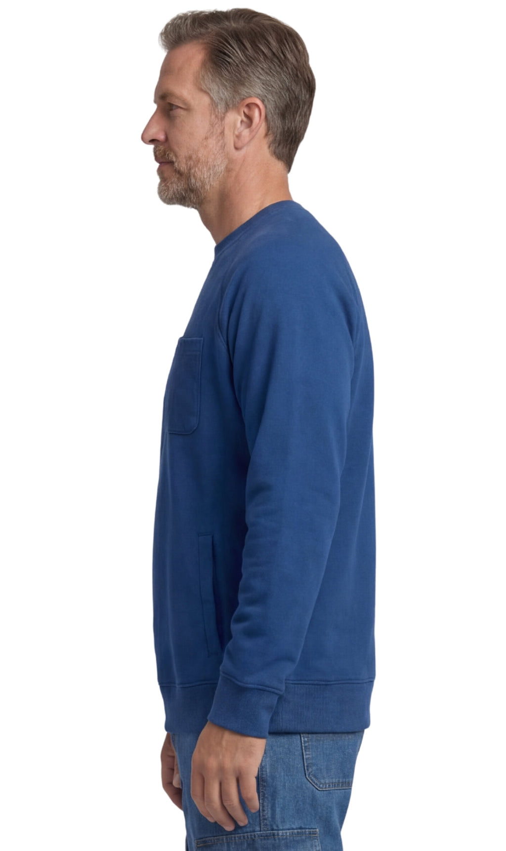 Mens 3-Pocket Fleece Sweatshirt with Raglan Seams, Chest Pocket and Tagless Neck by TURTLE BAY APPAREL