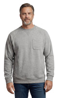 Mens 3-Pocket Fleece Sweatshirt with Raglan Seams, Chest Pocket and Tagless Neck by TURTLE BAY APPAREL