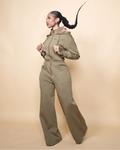 Green Satin Lined Jumpsuit by KINApparel