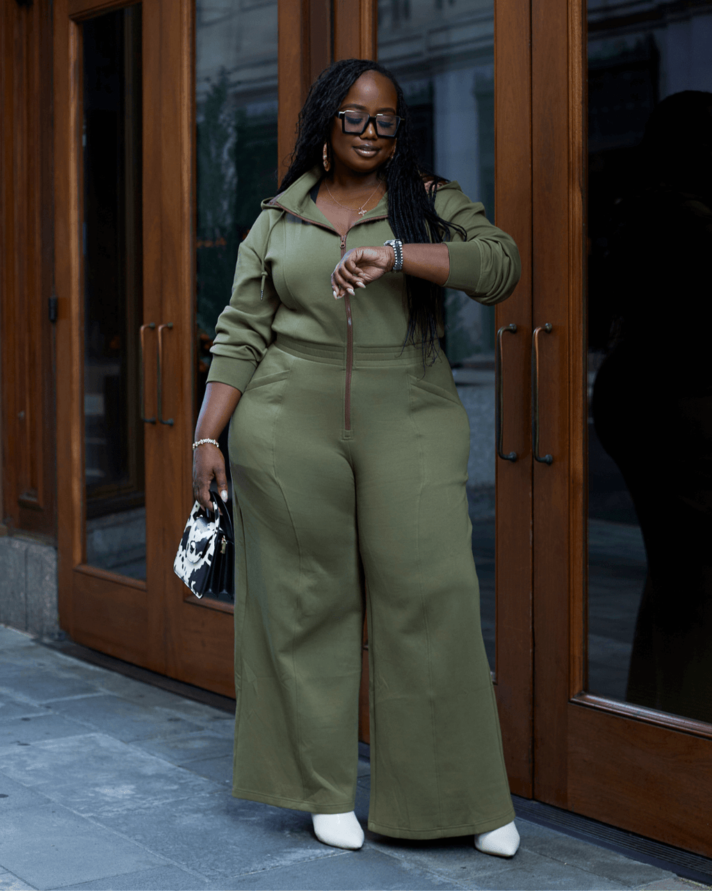 Green Satin Lined Jumpsuit by KINApparel
