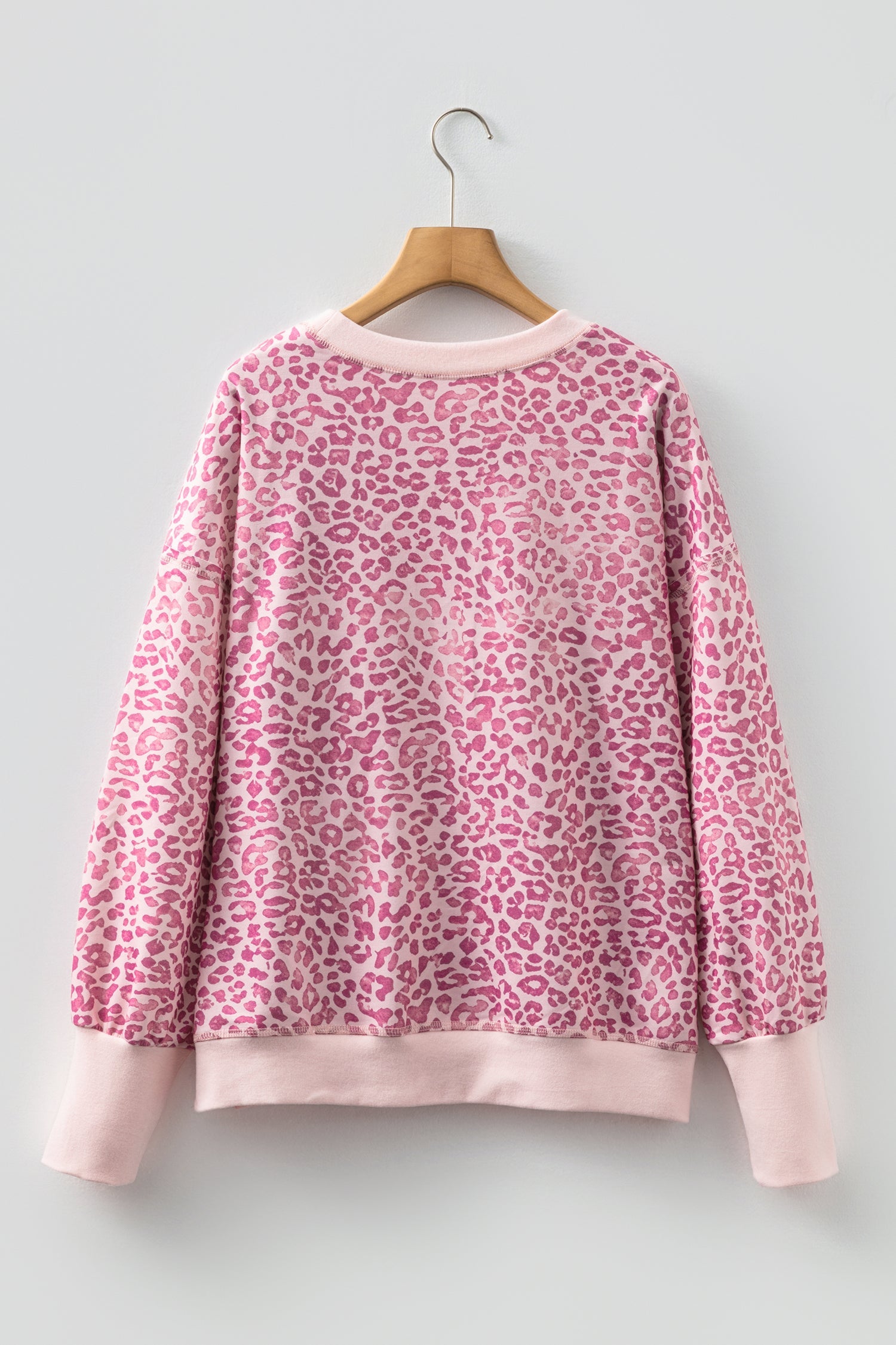 Leopard Patchwork Crew Neck Sweatshirt