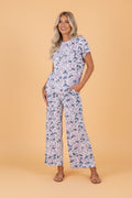 Camo Corded Knit Tee & Drawstring Pants Set