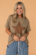 Leopard Retro Star Studded Short Sleeve Tee