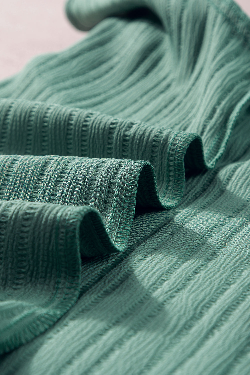 Grass Green Ruffled Half Sleeve V Neck Textured Top by Wild and Free Boutique