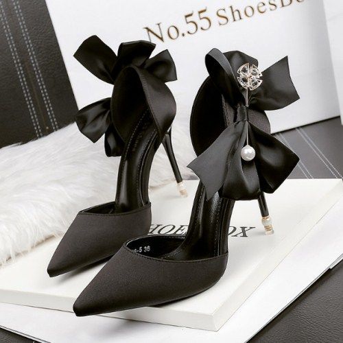 Women's Pointed Toe Bow Heels | Slip-On Stiletto Pumps by Sarah Express