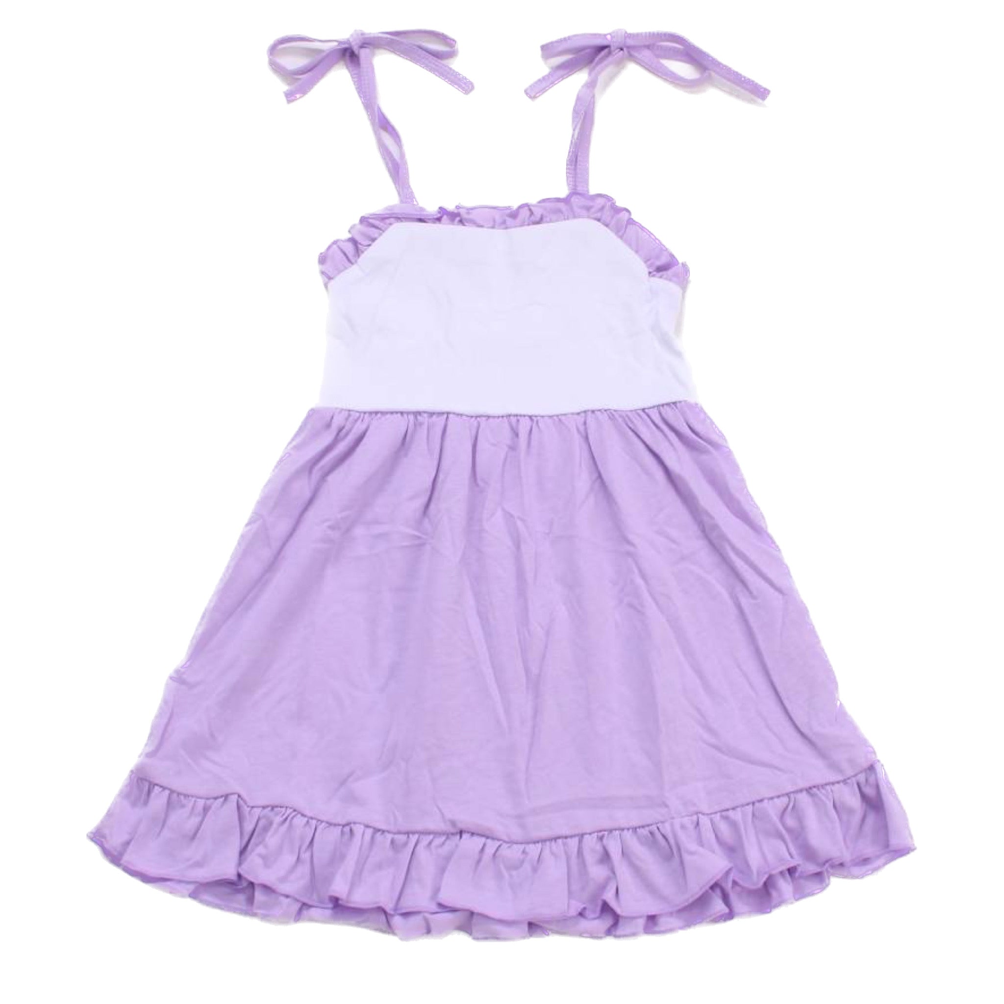 Threaded Cotton Ruffle Tie Sun Dress 100% Cotton by Love That Cotton