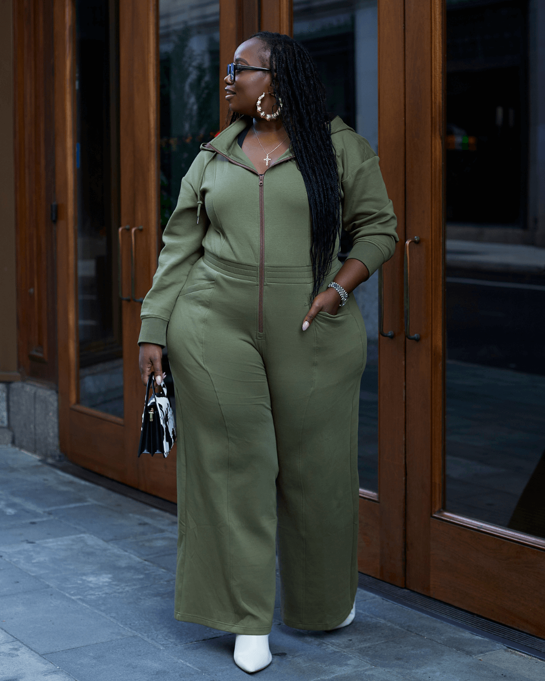 Green Satin Lined Jumpsuit by KINApparel