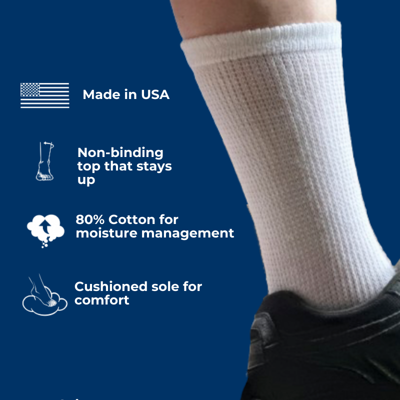 Men's Cotton Diabetic Crew Socks (6 Pair) by DSC