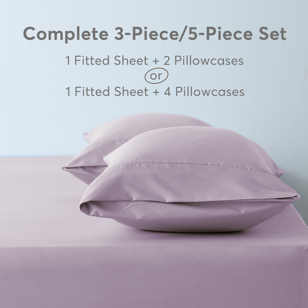 Kasentex Spring All Season Deep Pocket Fitted Sheet Set with Pillowcases, Room Decor, Graduation Gifts by Kasentex