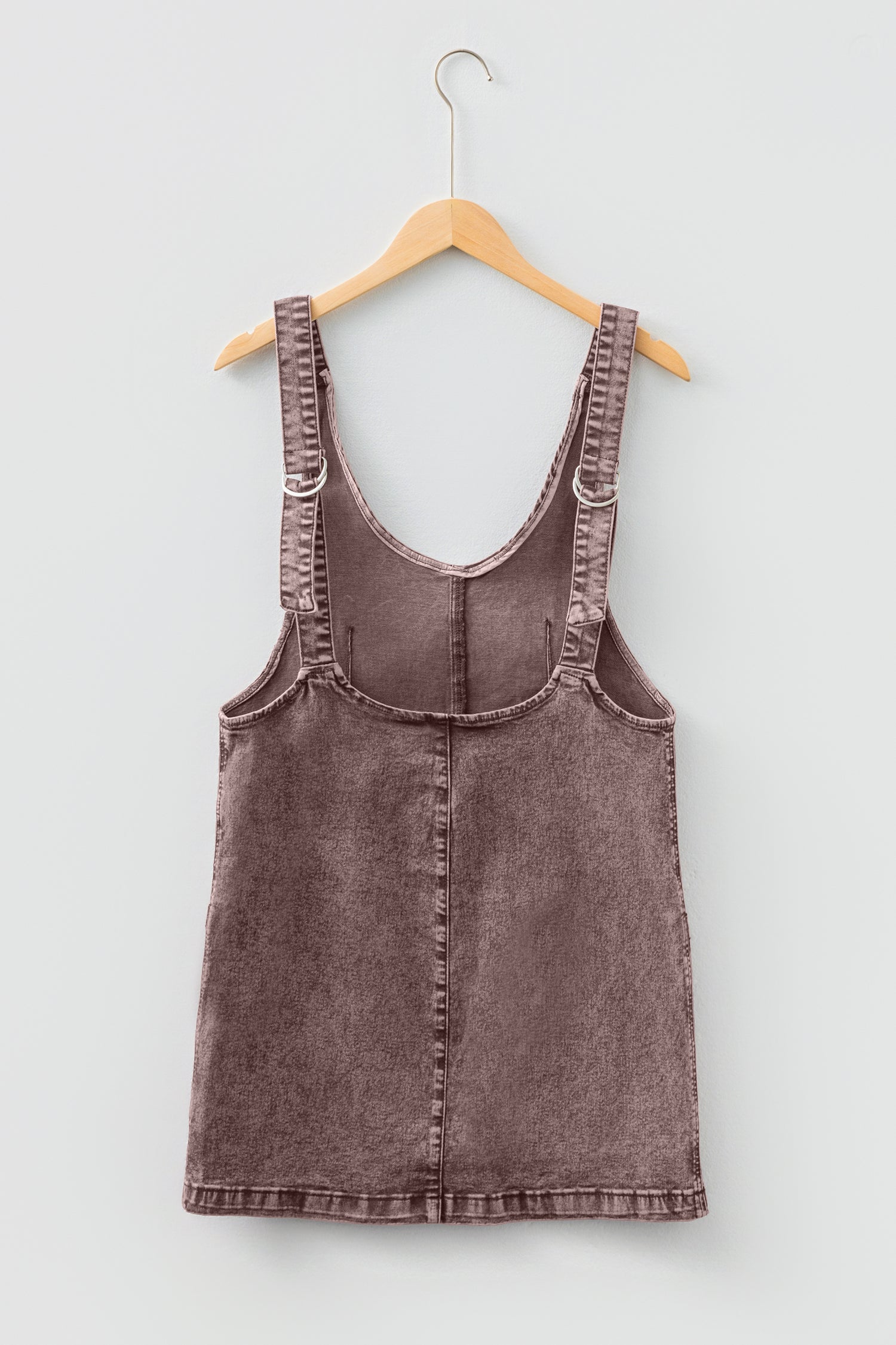 Vintage Washed Denim Suspender Mini Dress