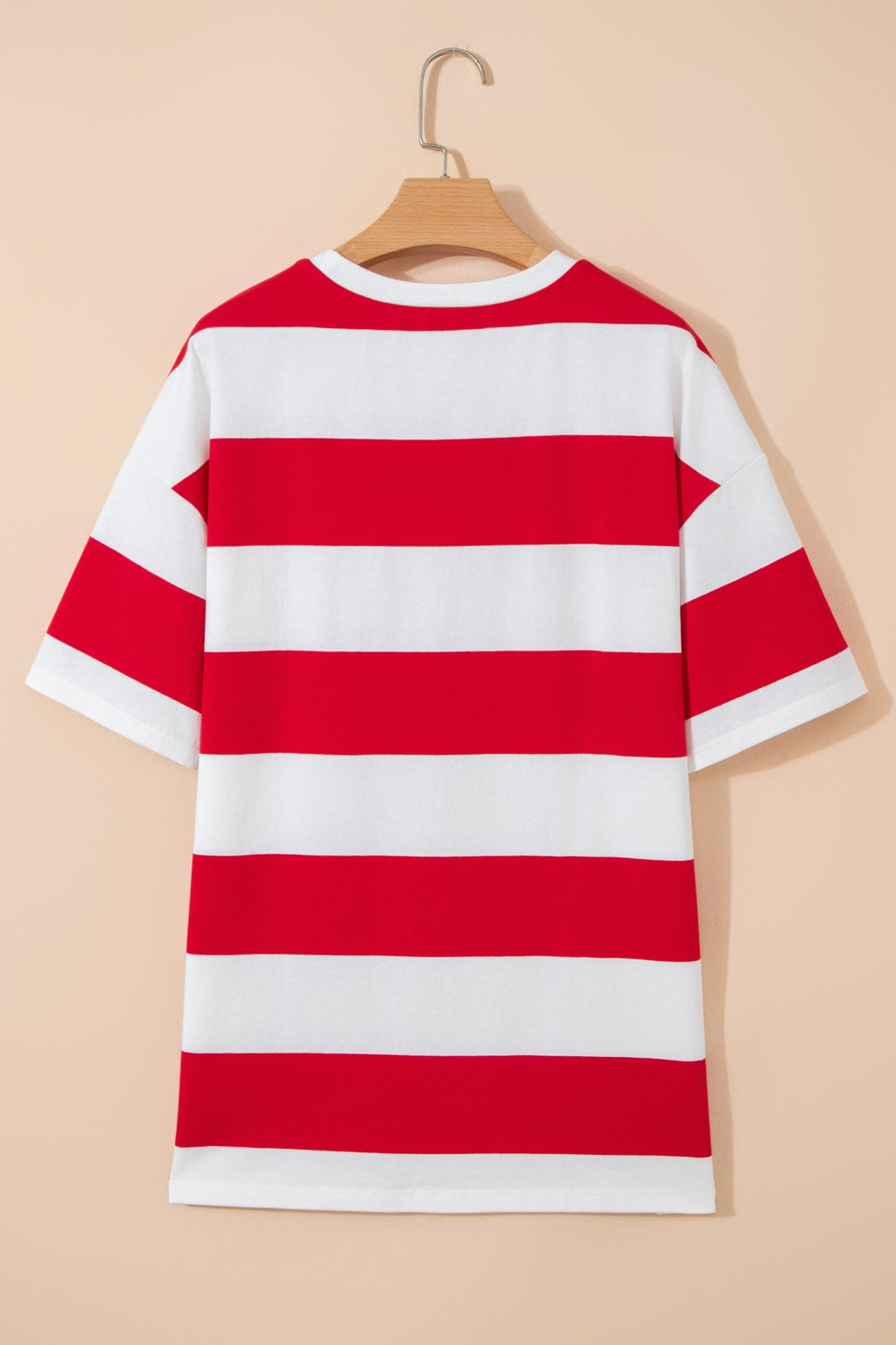 Stripe Colorblock Short Sleeve Oversize Tunic Tee