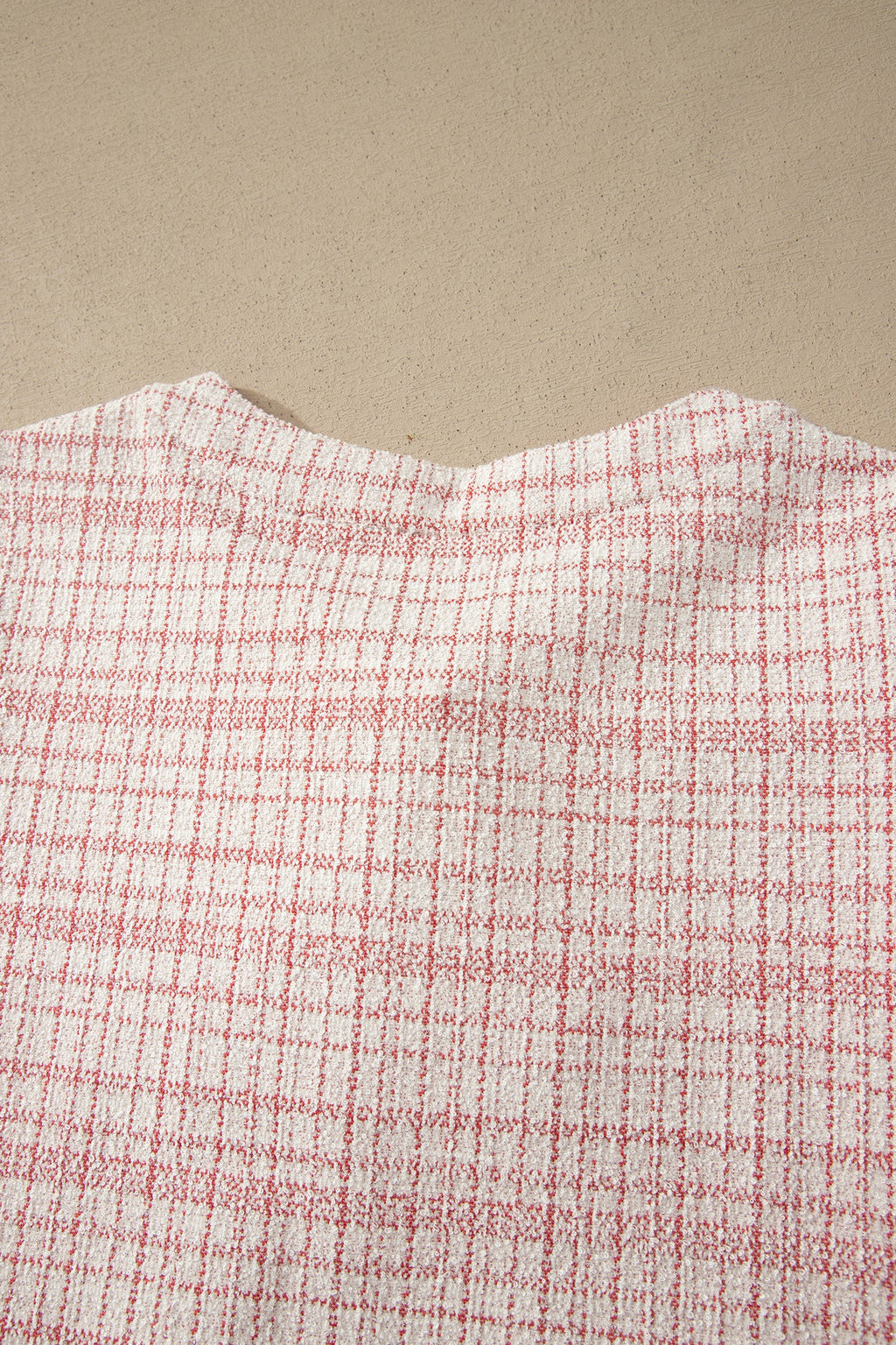Plaid Textured Contrast Trim Tassel-Tie Mini Dress