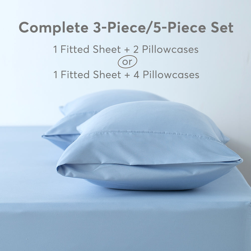 Kasentex Spring All Season Deep Pocket Fitted Sheet Set with Pillowcases, Room Decor, Graduation Gifts by Kasentex