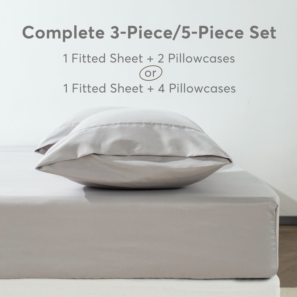 Kasentex Spring All Season Deep Pocket Fitted Sheet Set with Pillowcases, Room Decor, Graduation Gifts by Kasentex
