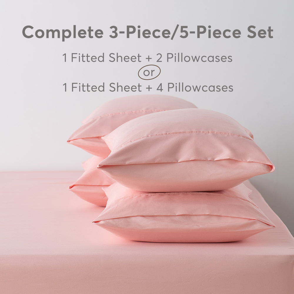 Kasentex Spring All Season Deep Pocket Fitted Sheet Set with Pillowcases, Room Decor, Graduation Gifts by Kasentex