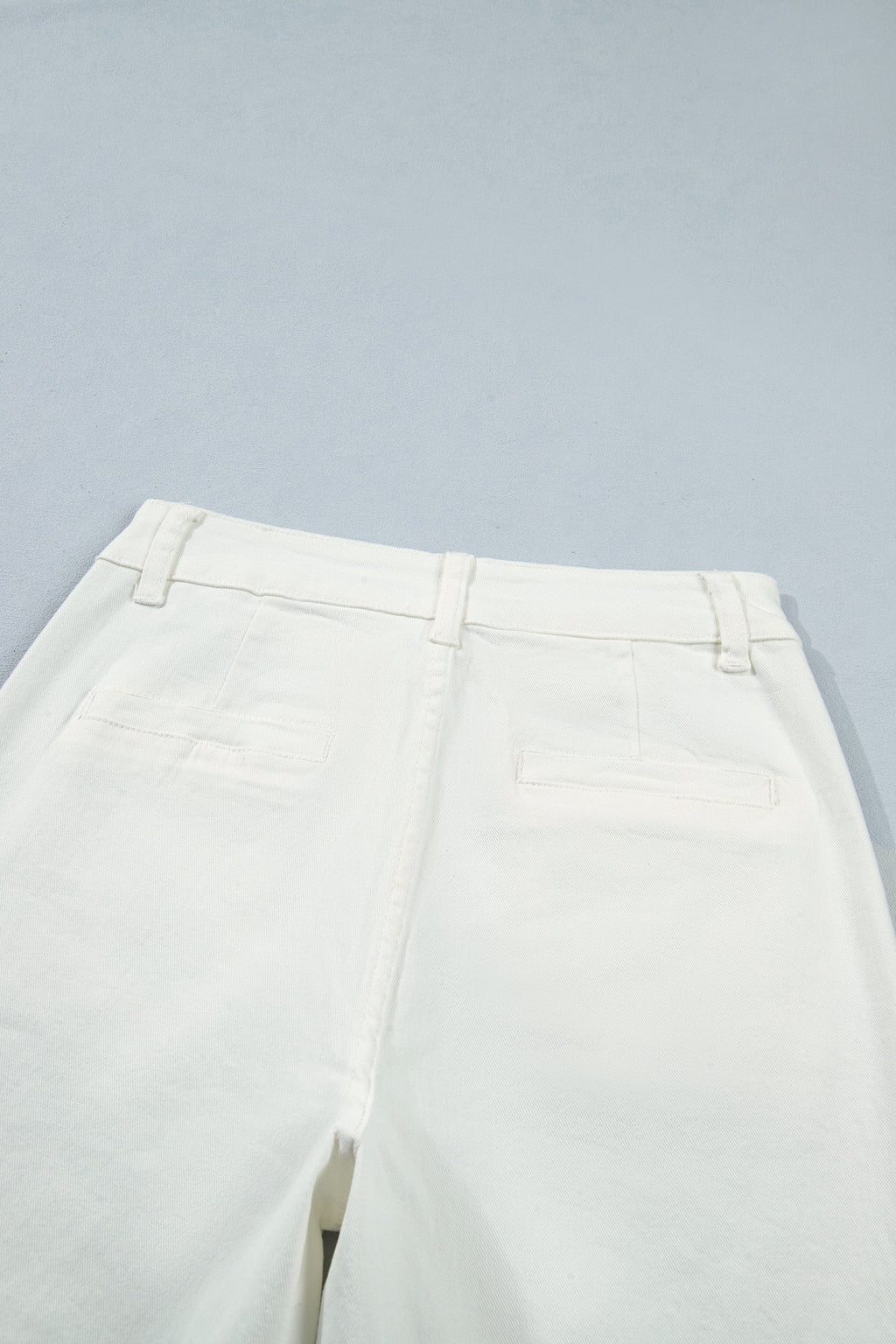 Solid Denim Scalloped Patch Pocket Shift Jeans
