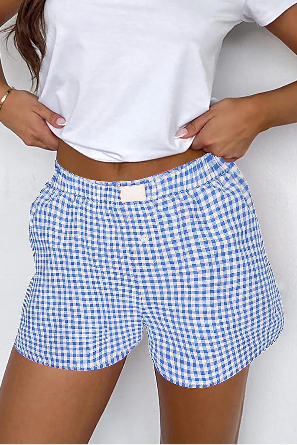 Gingham High Waist Boxer Short by Daisie Boutique