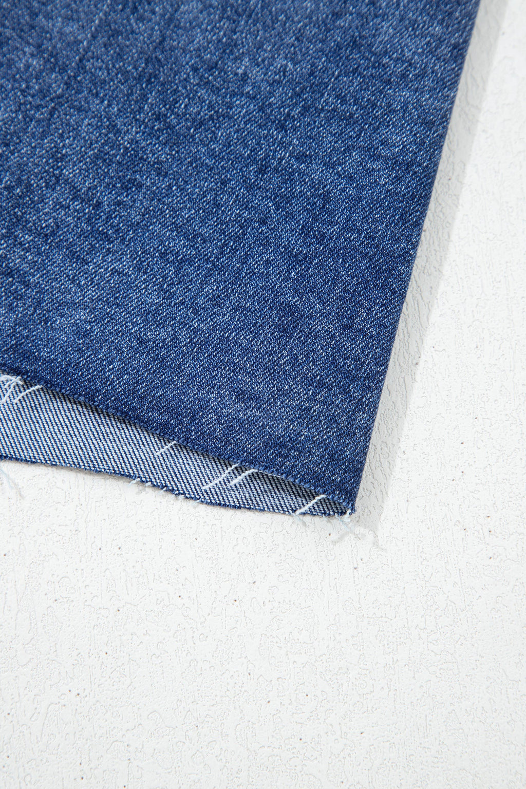 Denim Asymmetrical Distressed Midi Skirt