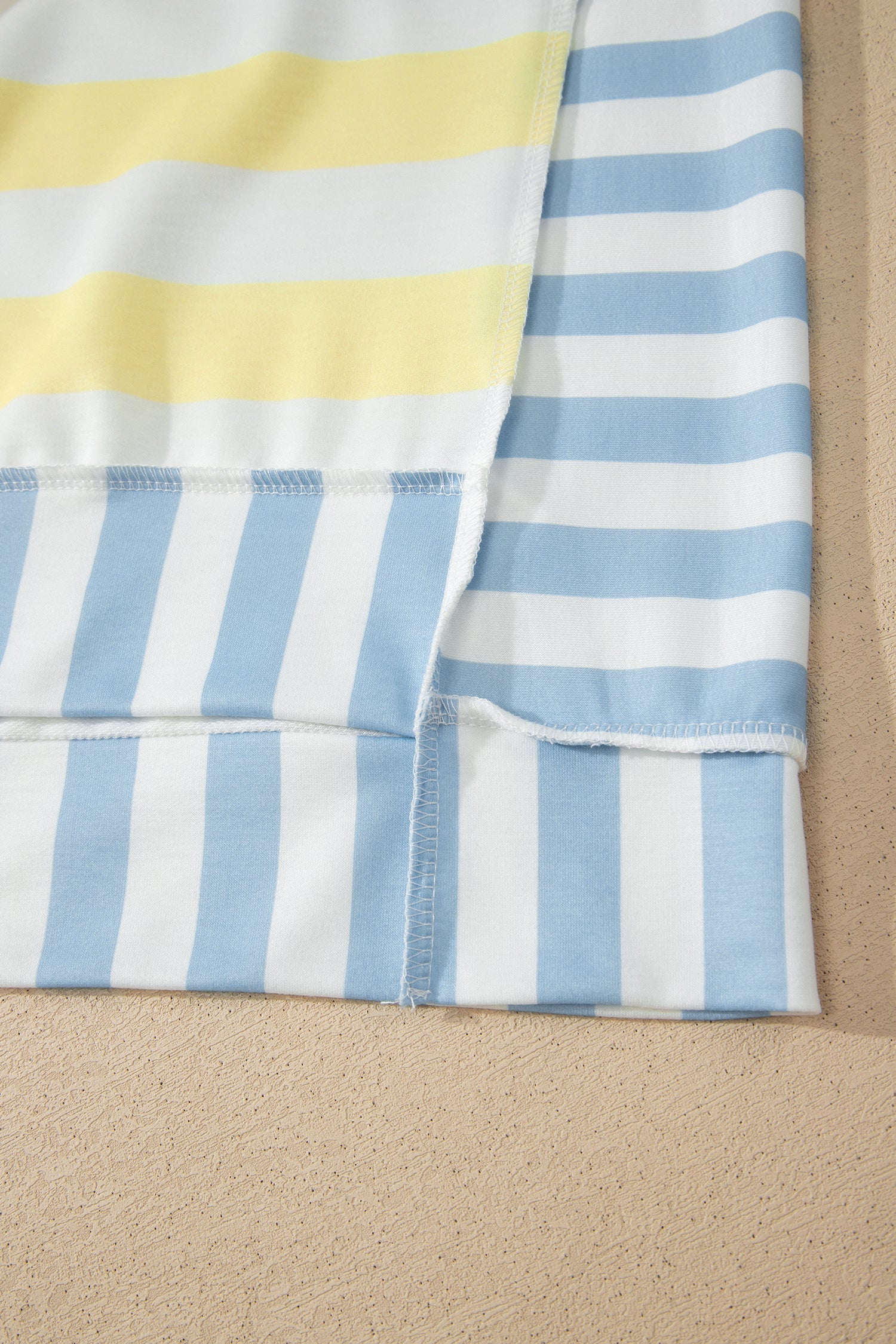 Stripe Patchwork Exposed Seam Oversized Top