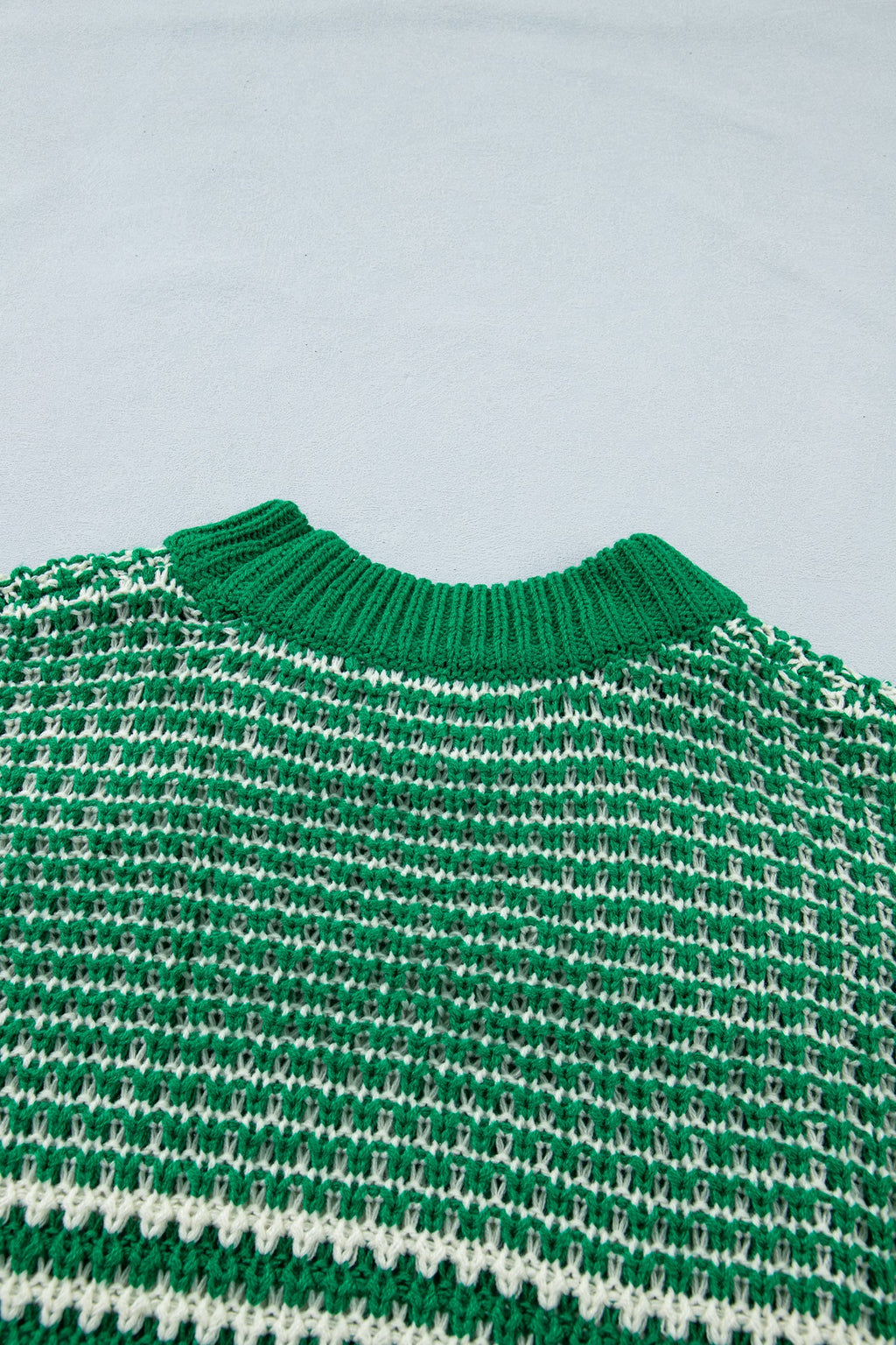 Stripe Draped 3/4 Sleeve Slouchy Sweater