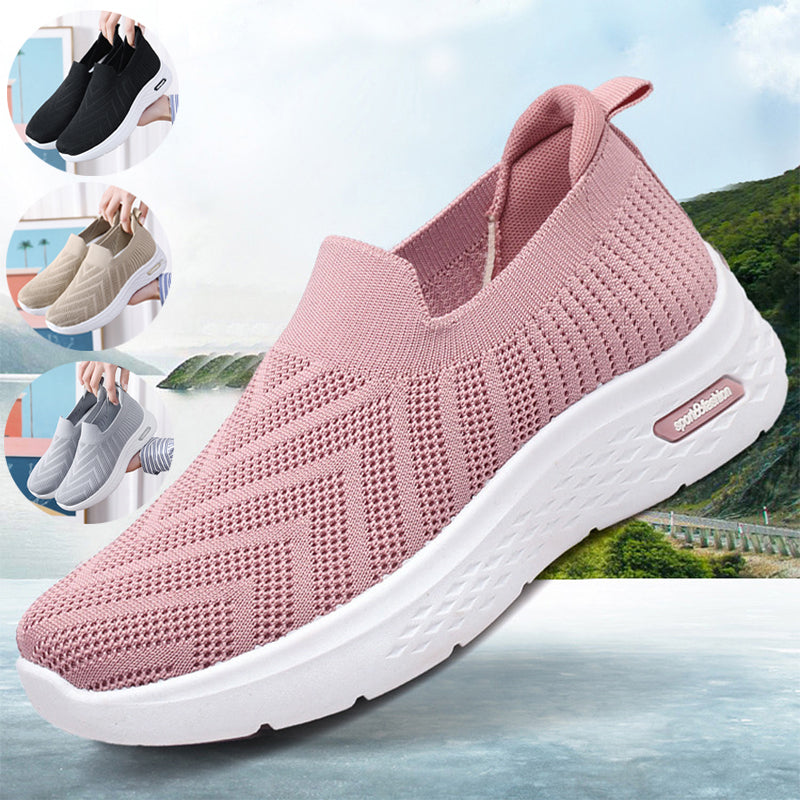 Women's Mesh Slip-On Sneakers | Breathable Lightweight Flat Walking Shoes by Sarah Express