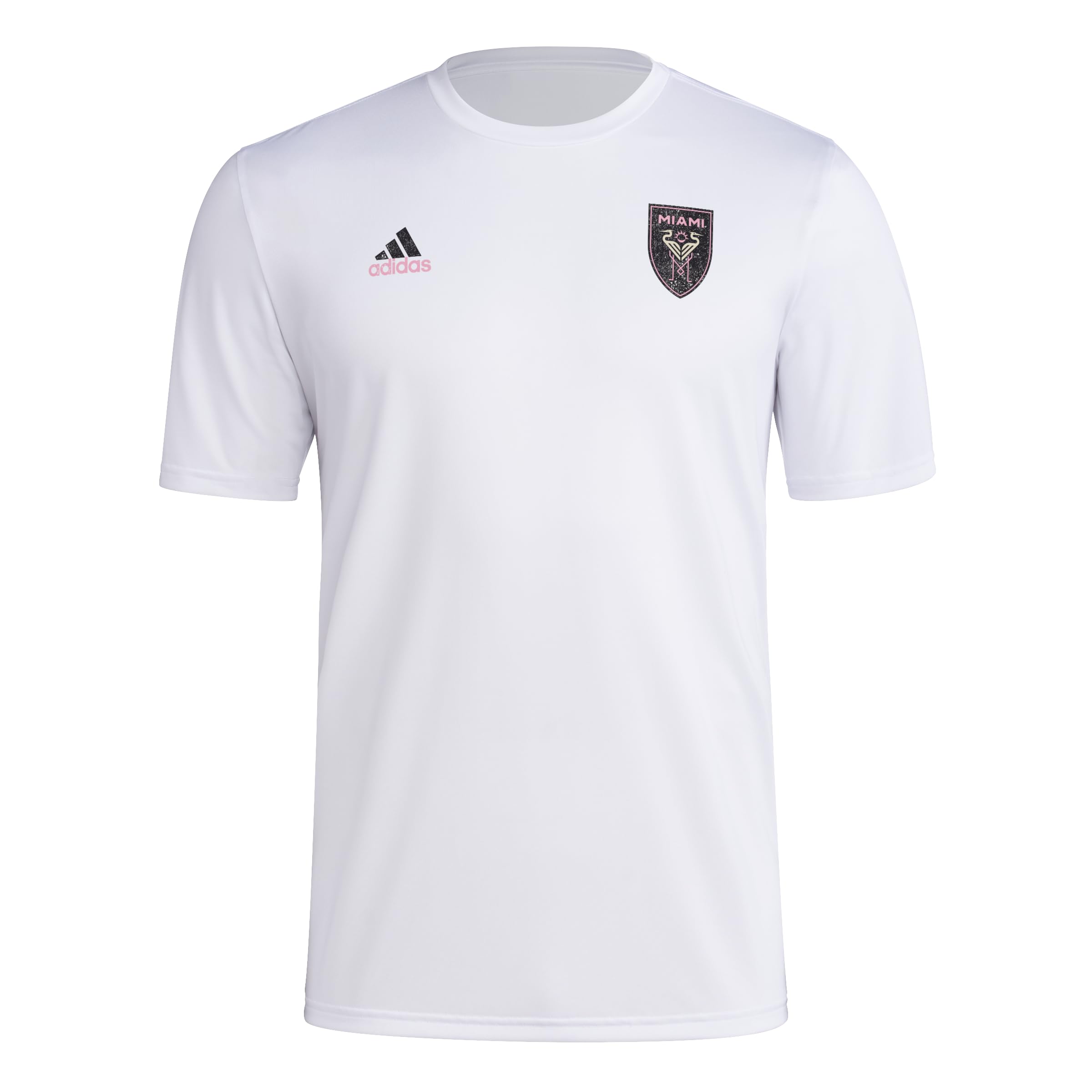 adidas Mens CF Short Sleeve Pre-Game T-Shirt White/Club Inter De Futbol Miami Large by EasyOptionXY
